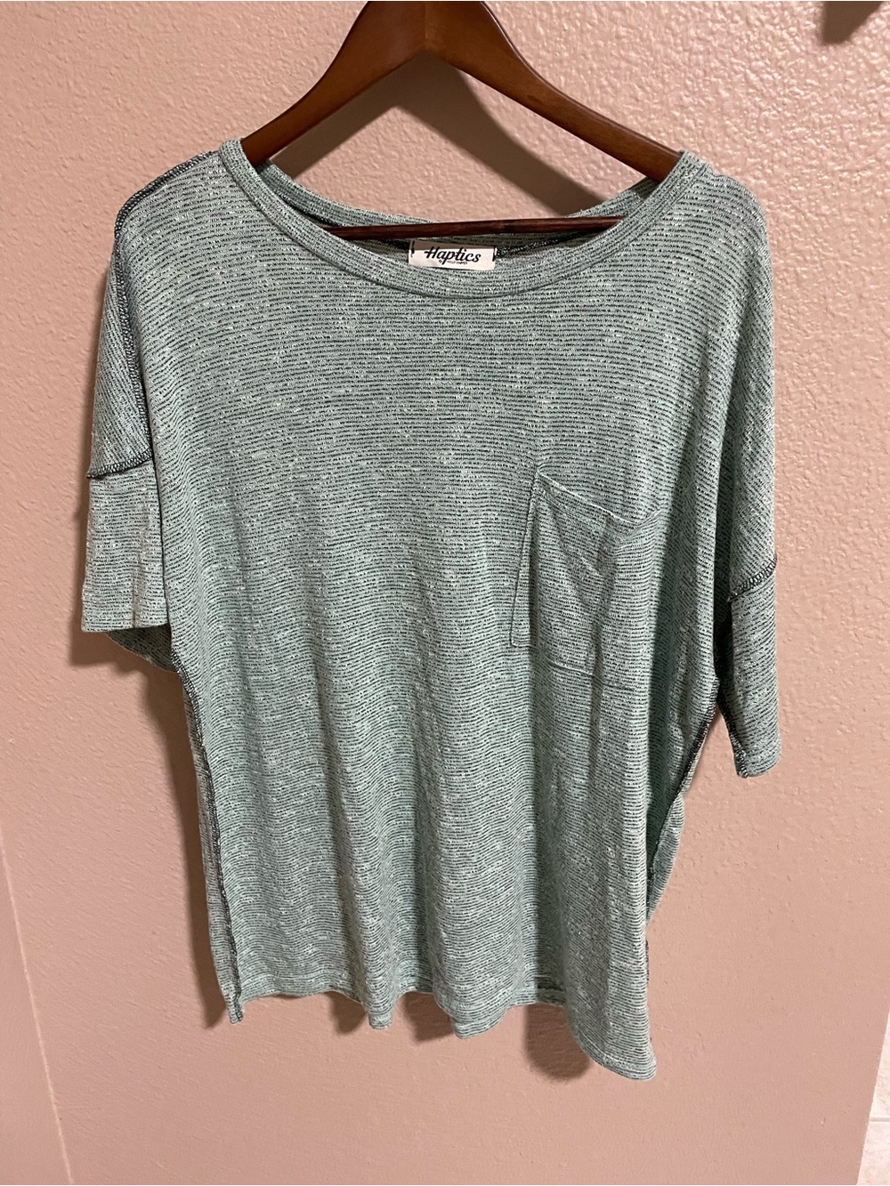 Haptics by Holly Harper Mint Green Short Sleeve Pocket Tee